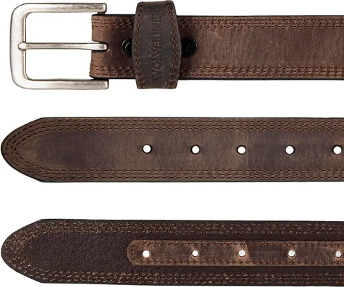 Vista 2 de Wolverine Men's Full Grain Leather Work Belt Workwear Heavy Duty Utility Rugged Durable Metal Buckle