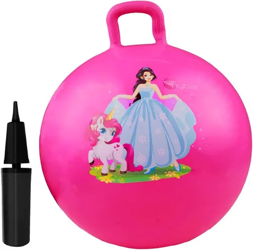 Vista 8 de Flybar - Bola saltarina para niños, pelota inflable con asa para jugar en interiores y exteriores, incluye bomba, juguete de pelota saltarina