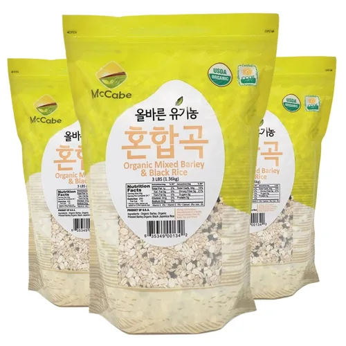 Vista 3 de McCabe Cebada mixta orgánica y arroz negro, 3 libras (48 onzas), certificado orgánico USDA, certificado orgánico CCOF