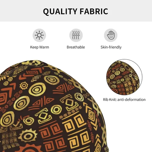 Vista 31 de Gorro africano holgado para adultos, tejido elástico, de calavera, gorro de invierno para exteriores para mujeres y hombres