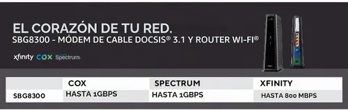Vista 4 de Arris (SBG8300-RB) - Combo de Router de Módem de Cable - DOCSIS 3.1 Gigabit Rápido & WiFi AC2350, Comcast Xfinity, Cox, Spectrum & Más, Velocidades