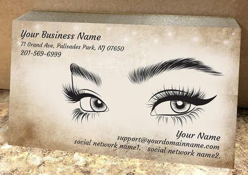 Vista 10 de Tarjetas de visita personalizadas, impresión a todo color de 2 caras, para pestañas, uñas y salón de belleza, 16 puntos (papel grueso de 350 gsm)