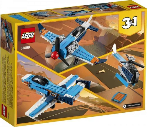 Vista 4 de LEGO Creator 3 en 1 Propeller Plane 31099 Kit de construcción de juguete volador (128 piezas)