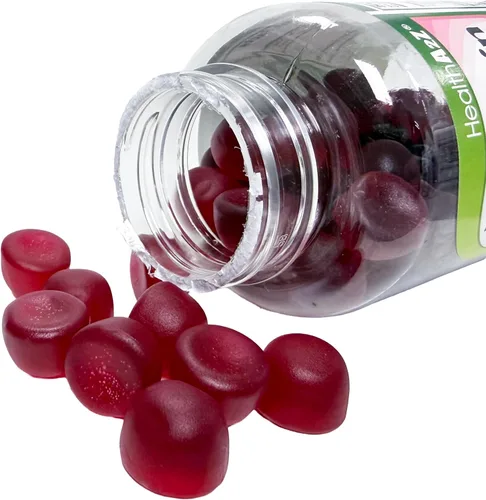 Vista 5 de HealthA2Z® Gomitas de melatonina 60 unidades 5 mg Ayuda natural para dormir para un sueño profundo y reparador Sabor BlackBerry Gomitas