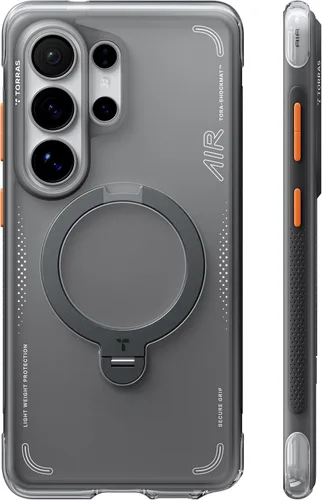 Vista 12 de TORRAS Ostand Q3 Air - Funda para iPhone 17 Pro con soporte magnético de 360°, compatible con MagSafe, probada contra caídas de grado mil, botón