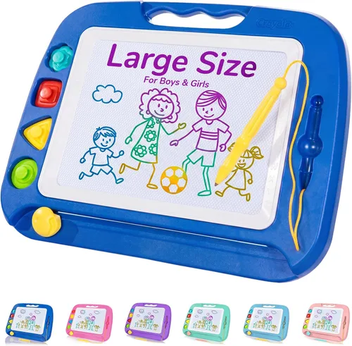 Vista 18 de SGILE Tablero magnético de dibujo para niños, juguetes para niños pequeños de 1, 2, 3, 4 años, bloc de bocetos y bocetos con 4 sellos, juguetes