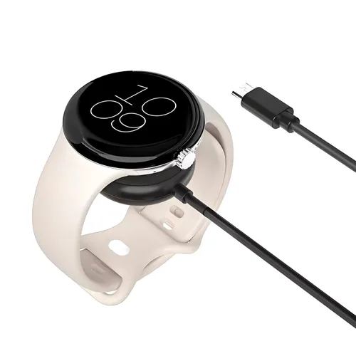 Vista 2 de Cargador rápido para reloj Google Pixel Watch 3/2 Smart Watch, cable de carga magnético para Google Fitbit Ace LTE, Versa 4/3, Sense 2 20W USB C