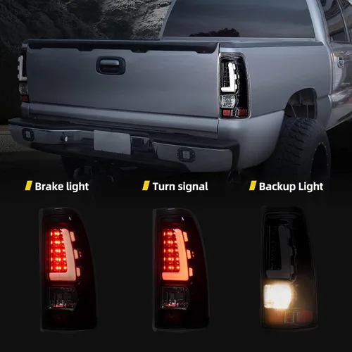 Vista 11 de DWVO Conjunto de luces traseras LED Compatible con 1999-2006 Chevy Silverado 1500 2500/2007 Silverado Classic / 99-02 GMC Sierra 1500 2500/01-02