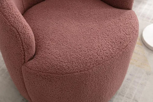 Vista 24 de Silla giratoria decorativa, moderna silla tapizada de barril con respaldo ergonómico y cojín cómodo, sillón individual de ocio para sala de estar