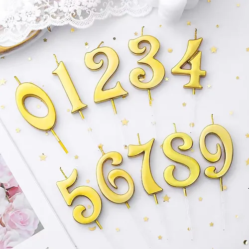 Vista 3 de 10 velas numéricas para cumpleaños, velas digitales para pasteles de postres de horneado, decoración romántica para fiesta, números del 0 al 9