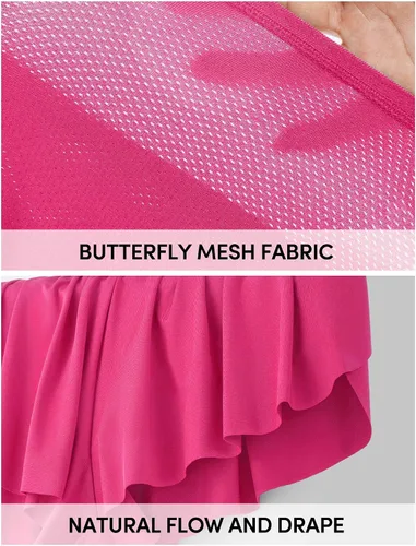 Vista 4 de IUGA Pantalones cortos fluidos 2 en 1, pantalones cortos de mariposa, pantalones cortos para correr cruzados para mujer, pantalones cortos atléticos