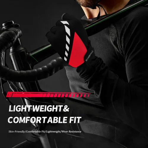 Vista 7 de Guantes de ciclismo, guantes de ciclismo acolchados de gel para hombres, antideslizantes, absorben los golpes, ligeros y transpirables, diseño