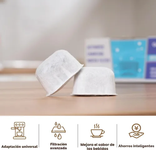 Vista 5 de Paquete de 12 repuestos de filtros de agua de carbón vegetal, para cafeteras Keurig.