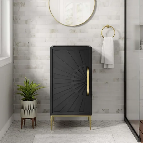 Vista 2 de Modway Awaken Mueble de tocador de baño, 18 pulgadas, color negro