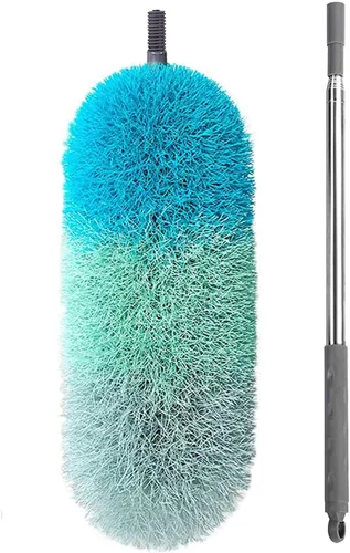 Vista 8 de BOOMJOY Plumero de microfibra con poste de extensión de 100 pulgadas, plumeros para limpiar techos altos, ventiladores, persianas, muebles, gris