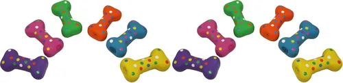 Vista 6 de Multipet Globken - Juguete de látex con forma de pollo y hipopótamo para perros, tamaño surtido