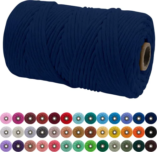 Vista 143 de JeogYong Cordón de macramé de un solo hilo 3 mm x 109 yardas (328 pies) Cuerda de algodón suave Hilo de macramé de 3 mm, suministros de macramé