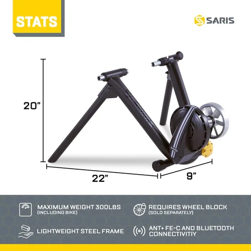 Vista 10 de Saris M2 Smart - Entrenador de bicicleta de resistencia electromagnética para interiores, compatible con la aplicación Zwift