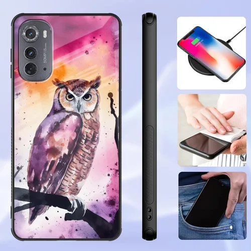 Vista 282 de Funda para Motorola Moto Edge 2022, cubierta trasera de vidrio templado con protector de pantalla, funda protectora a prueba de golpes para Motorola