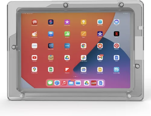 Vista 16 de Carcasa VESA acrílica antirrobo para Apple iPad mini 1/2/3 con kit de montaje en pared y cable de carga en ángulo de 90 grados