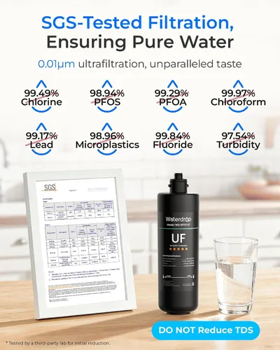 Vista 9 de Waterdrop 10UB-UF - Sistema de filtro de agua para debajo del fregadero de 0.01 μm y cartucho de filtro de repuesto Waterdrop RF10-UF de 0.01