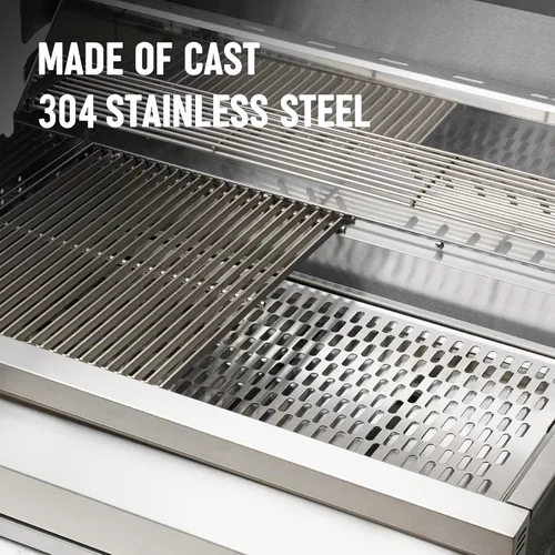 Vista 3 de Hygrill - Cabezal de parrilla de carbón para cocina al aire libre, parrilla integrada de acero inoxidable de 32 pulgadas con capucha aislada