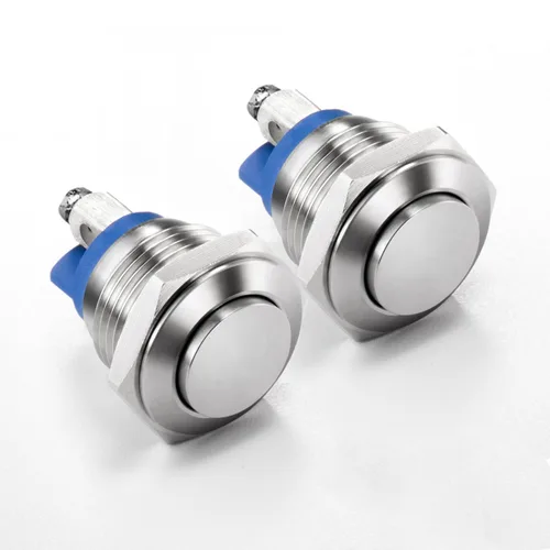 Vista 6 de Interruptor de botón momentáneo IP67, resistente al agua, acero inoxidable, antivandálico, interruptor de metal, terminales de tornillo 12 V, 24 V