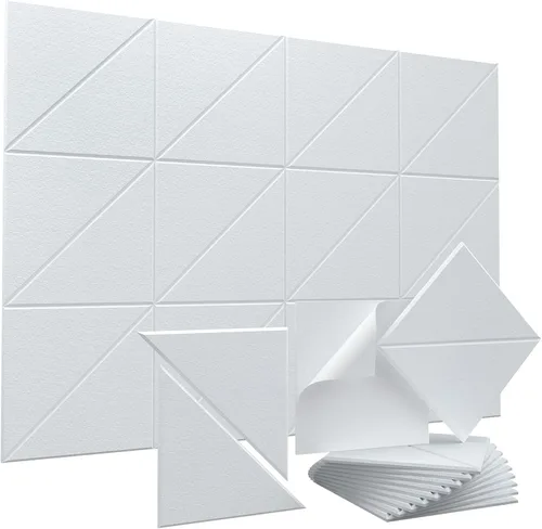 Vista 11 de Vieshful Paneles acústicos, paneles de pared absorbentes de sonido para despegar y pegar, paquete de 10 paneles de fieltro de alta densidad de 12 x