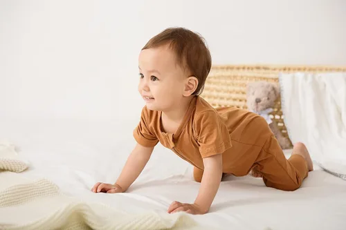 Vista 5 de BeiVSlley Paquete de 2 mamelucos de verano de manga corta para bebé, de algodón, con cremallera frontal, ropa para bebés y niños pequeños