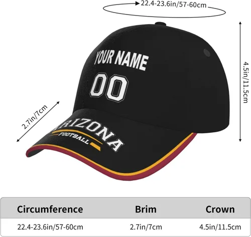 Vista 6 de Cap Custom Football Hats with Any Name and Number Personalized Gifts for Men Women Football Sports Fans