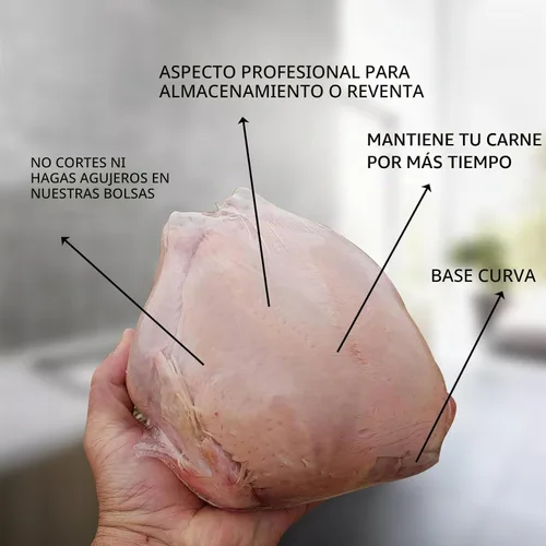 Vista 4 de Bolsas retráctiles para aves de corral, 100 bolsas de pollo de 13 x 18 pulgadas, bolsa termorretráctil para congelador 100PCS