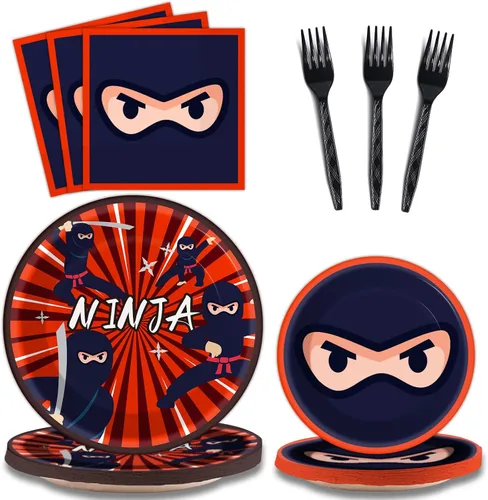 Vista 19 de Tevxj Juego de vajilla de 96 piezas para fiesta mexicana de feliz cumpleaños, platos de postre desechables, platos de fiesta, servilletas, tenedores