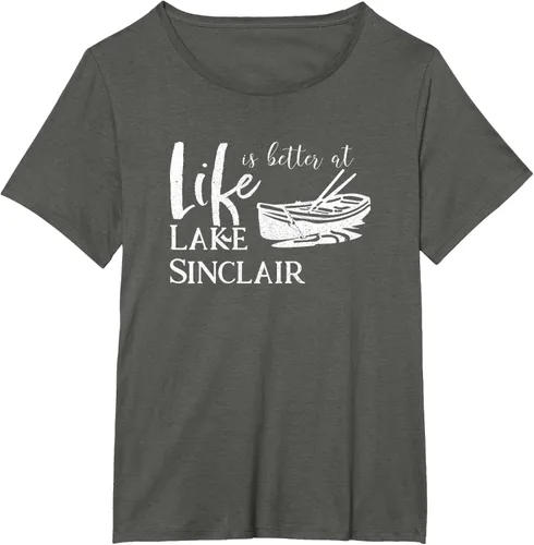 Vista 68 de Life is Better at Lake Sinclair Georgia Camiseta Negro