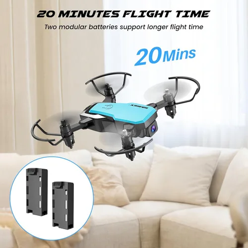 Vista 7 de SIMREX X300C Mini Drone con Cámara 720P HD FPV, Cuadricóptero a Control Remoto Plegable con Mantenimiento de Altitud, Flip 3D, Modo Sin Cabeza