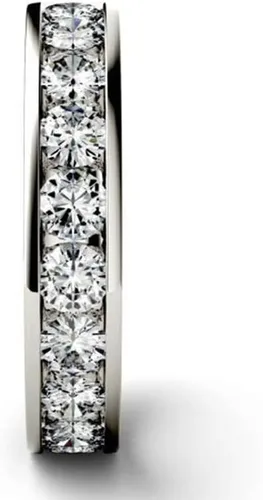 Vista 5 de Anillo de moissanita de corte excelente en plata de ley 925 para compromiso de hombres y bodas