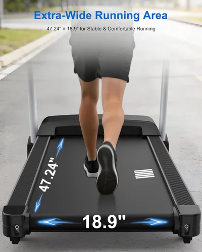 Vista 5 de Cinta de correr inclinada para el hogar, cinta de correr con 18% de inclinación automática, resistente capacidad de 400 libras, máquina de correr