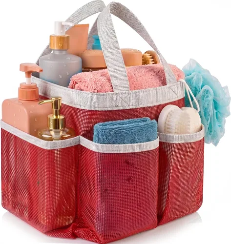 Vista 13 de Handy Laundry Cortina de ducha organizadora de baño -9 bolsillos- Perfecto para organizar el baño en casa, tus artículos de tocador y juguetes