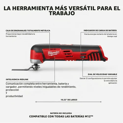 Vista 3 de Milwaukee 2426-20 M12. Multifunción inalámbrico, solo herramienta.