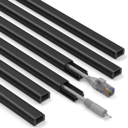 Vista 30 de ZhiYo Cubiertas de Cable de 85 pulgadas para Cables en la Pared, 1 Mini Ocultador de Cables de Pared, Cubiertas de Cable Autoadhesivas para Cables