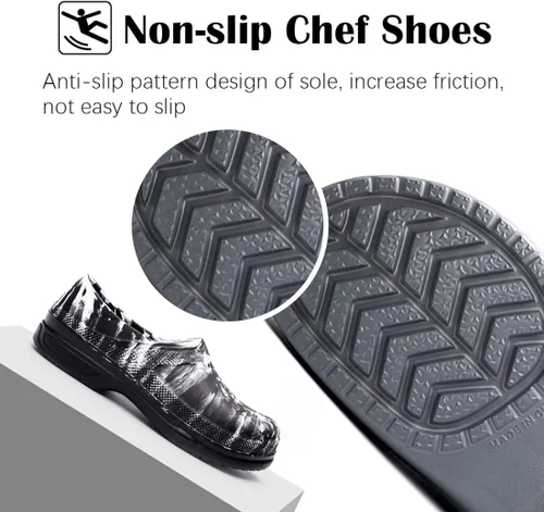 Vista 3 de Chef Shoes Men and Women Clogs Zapatos de Cocina para Hombres Kitchen Shoes Nurse Work Shoes Waterproof and Oil-Proof Antiskid Non-Slip Shoe