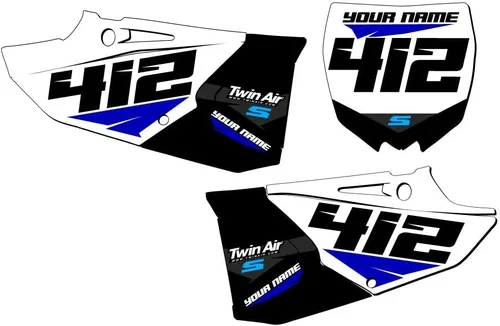 Vista 3 de 1993-1995 YZ 125 SG64 Custom MX Number Plates Senge Graphics Kit Compatible con Yamaha
