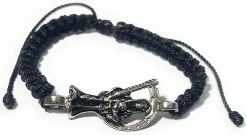 Vista 7 de Pulsera Hilo Negro Pulsera Roja de hilo de la Santa Muerte, Nailon,