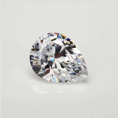 Vista 5 de JIANGYUANGEMS Piedra de circonita cúbica blanca con forma de pera 5A de 0.118 x 0.197 in, corte a máquina, piedra sintética suelta para fabricación