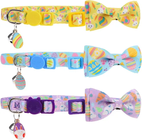 Vista 45 de PUPTECK Airtag - Collar de gato ajustable con campanas, collar de gatito ajustable para niñas y niños pequeños, cachorro, conejito, bonito accesorio
