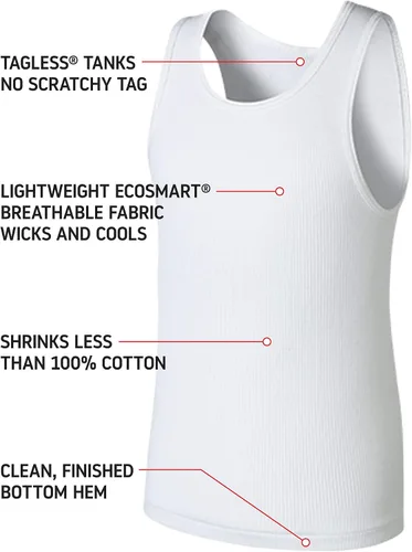 Vista 3 de Hanes Camiseta sin mangas de algodón Ecosmart para niño (5 unidades)