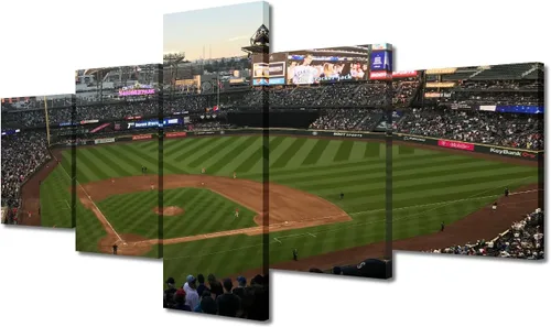 Vista 43 de Arte para pared, lienzo para estadio deportivo, arte para pared, diseño de campo de Wrigley en Chicago, pinturas de Chicago, impresiones sobre
