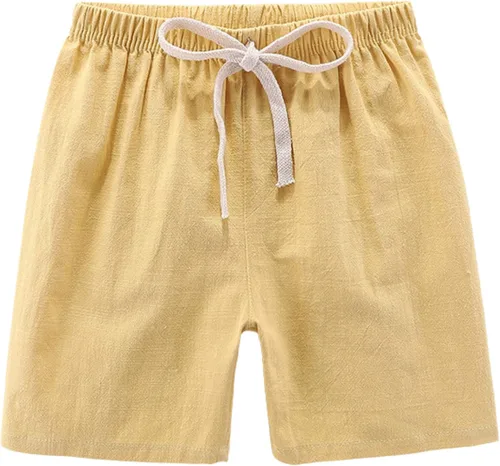 Vista 2 de AMEBELLE Paquete de 3 bermudas ligeras de lino y algodón para bebés y niños pequeños
