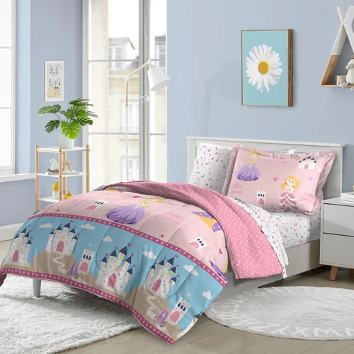 Vista 72 de Dream Factory Dinosaur Blocks - Juego de edredón de microfibra ultrasuave para niños, color azul, tamaño individual Bloques de dinosaurios azules