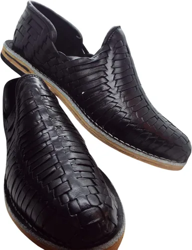 Vista 6 de GCENTERPRISE, Huaraches mexicanos para hombre, huaraches negros, guaraches Mexicanos para Hombre, Rayadillo Negro
