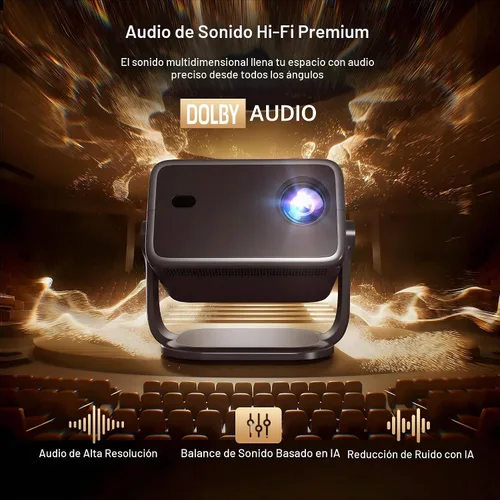 Vista 9 de [Netflix-Licensed/4K Support] Native 1080P Smart Projector, 800 ANSI X6 Pro X6 Netflix Black